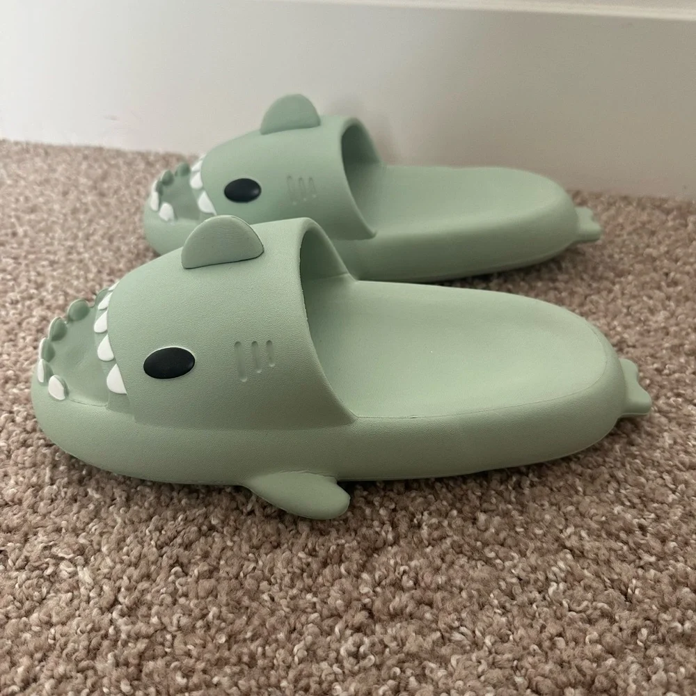 Green Shark Slippers